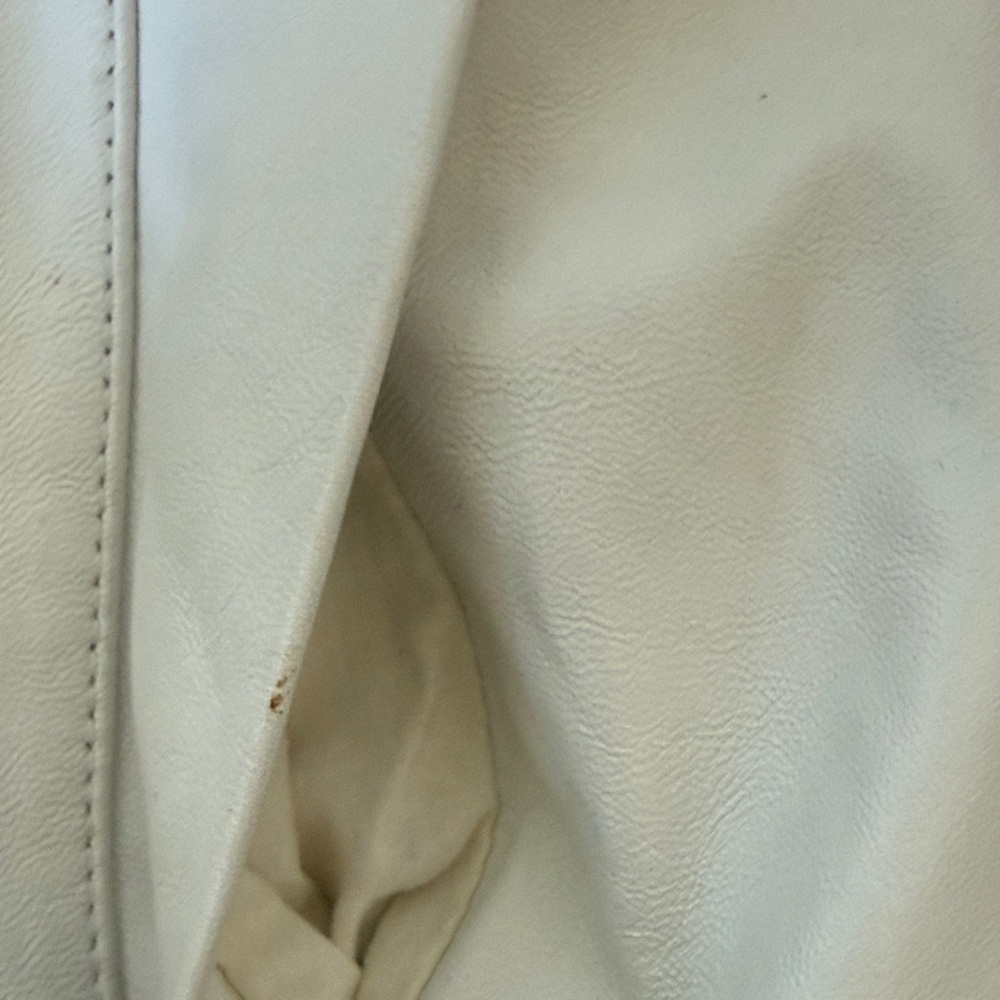 Wilsons Leather Vintage White 100% Leather Trench Coat Size M - Picture 6 of 11